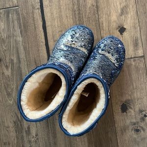 Blue sequin UGG boots